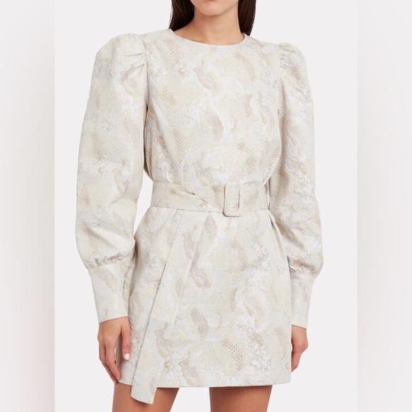 THE ANDAMANE Shimmer Metallic Long Sleeve Mini Dress Small - Picture 3 of 7